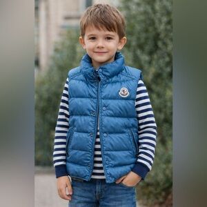 Moncler Kids Blue Quilted Vest